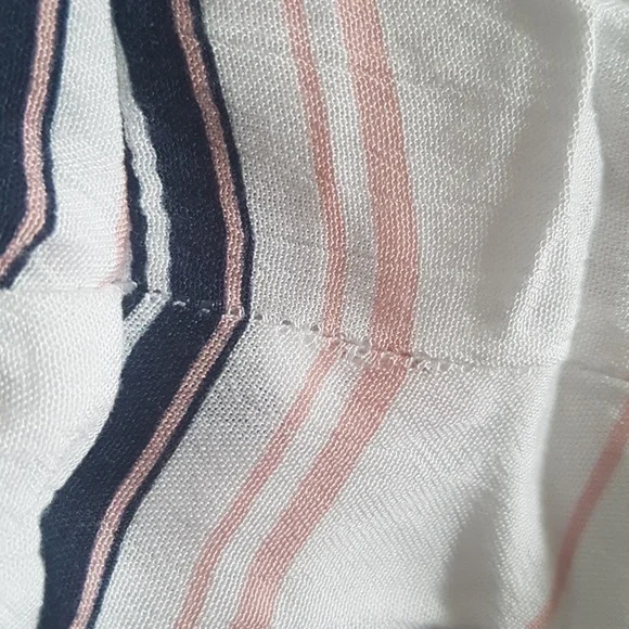 Guess Los Angeles Striped Tie Style Front Dress White/Navy/Pink Size XL - Picture 14 of 14
